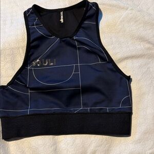 Ultracor Navy Muscle Tee with Geometric Design